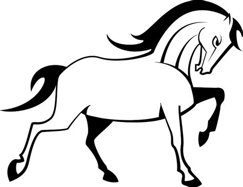 kabayo clipart black and white